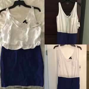 NWT Aqua White & Blue BodyCon Dress Size Medium